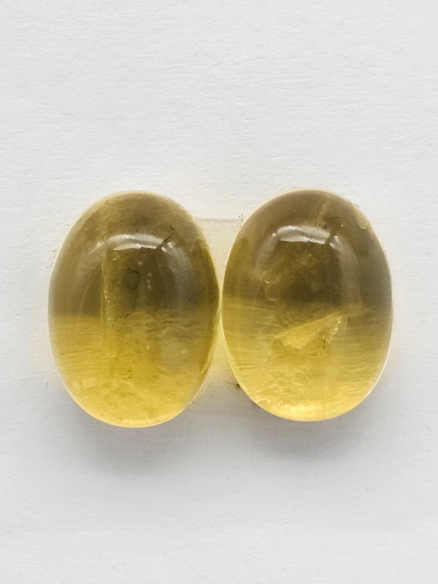 Amber cabochon pair | Artisan Cut Gemstone