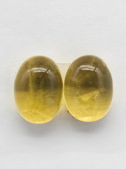 Amber cabochon pair | Artisan Cut Gemstone