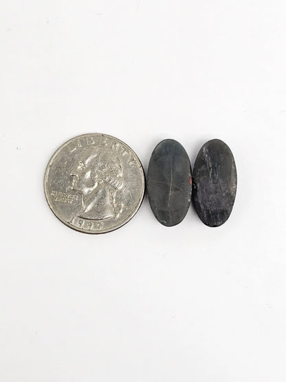 Velvet obsidian Cabochon Pair | Natural Mexican Obsidian for Silversmiths