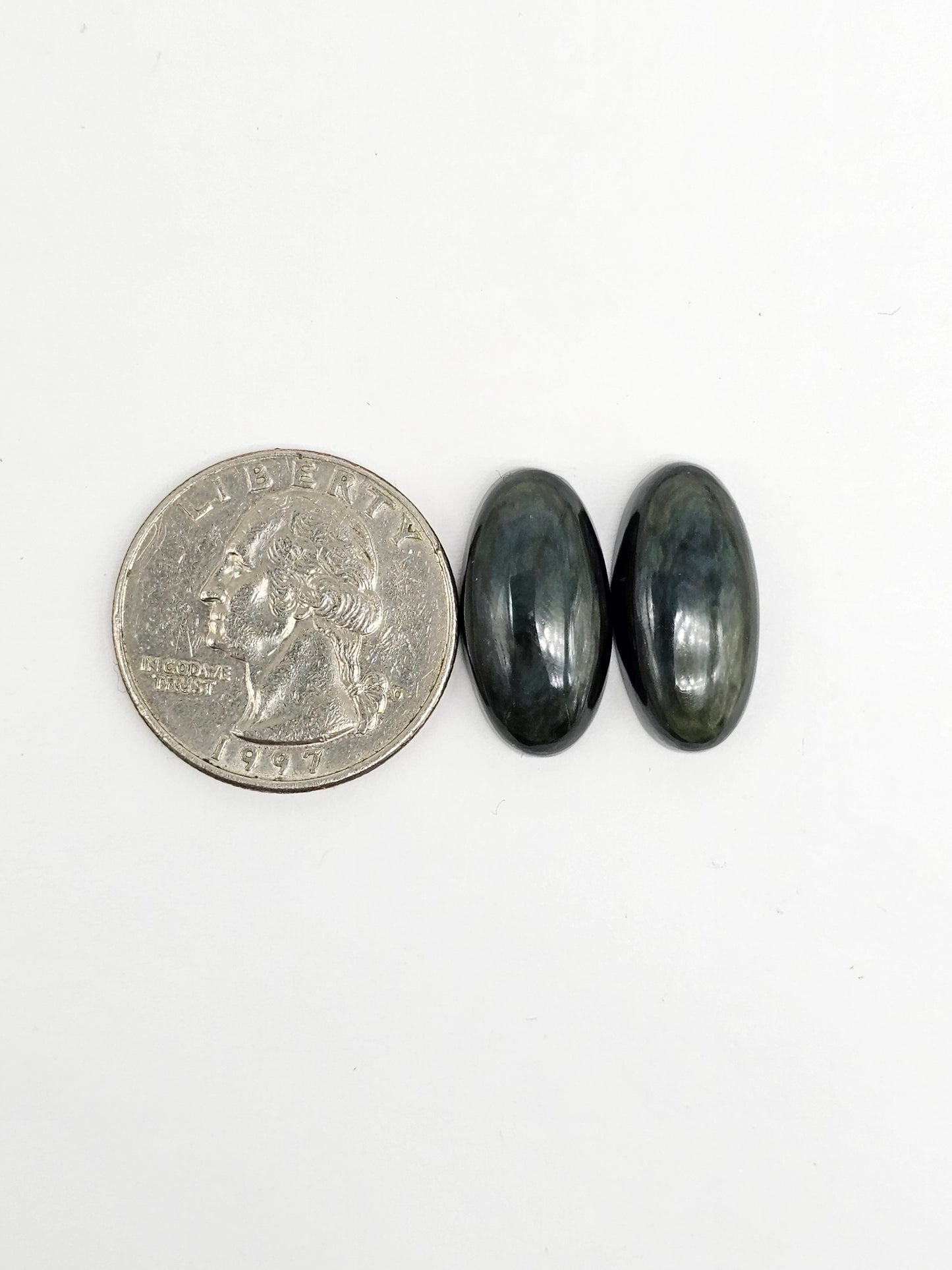 Velvet obsidian Cabochon Pair | Natural Mexican Obsidian for Silversmiths