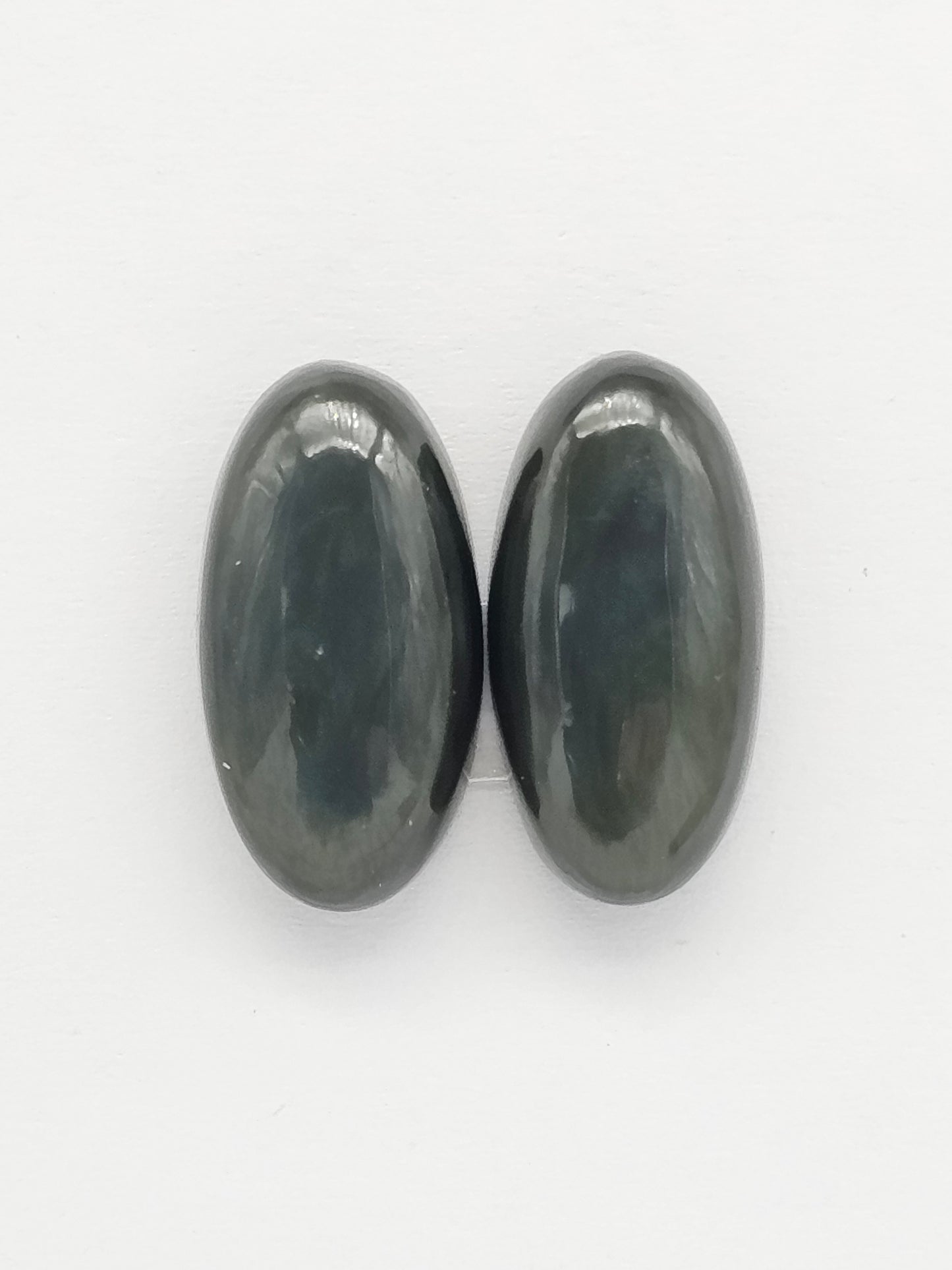 Velvet obsidian Cabochon Pair | Natural Mexican Obsidian for Silversmiths
