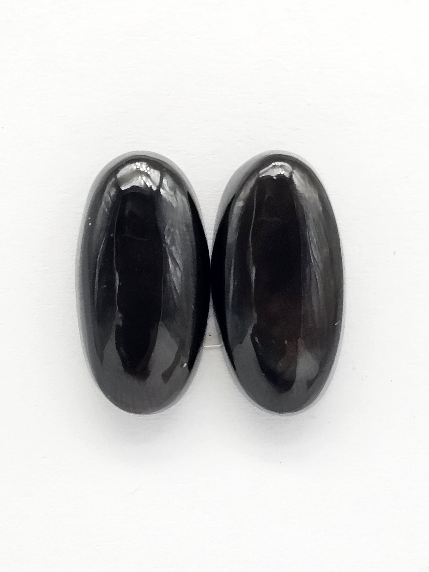 Velvet obsidian Cabochon Pair | Natural Mexican Obsidian for Silversmiths