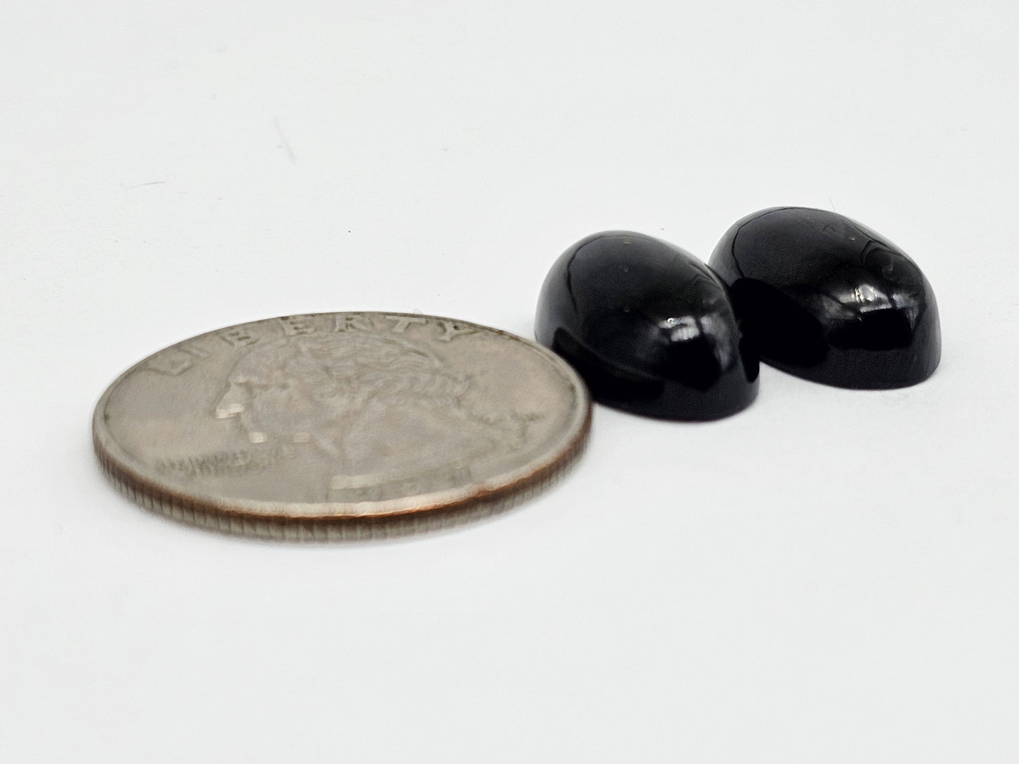 Velvet obsidian Cabochon Pair | Natural Mexican Obsidian for Silversmiths