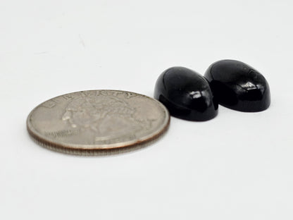 Velvet obsidian Cabochon Pair | Natural Mexican Obsidian for Silversmiths
