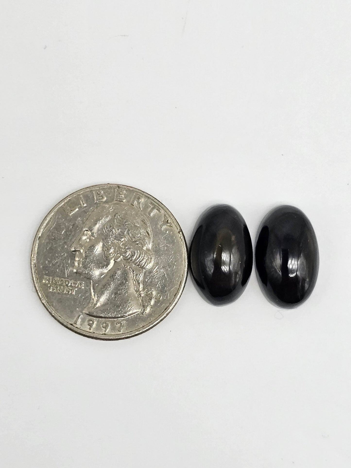 Velvet obsidian Cabochon Pair | Natural Mexican Obsidian for Silversmiths