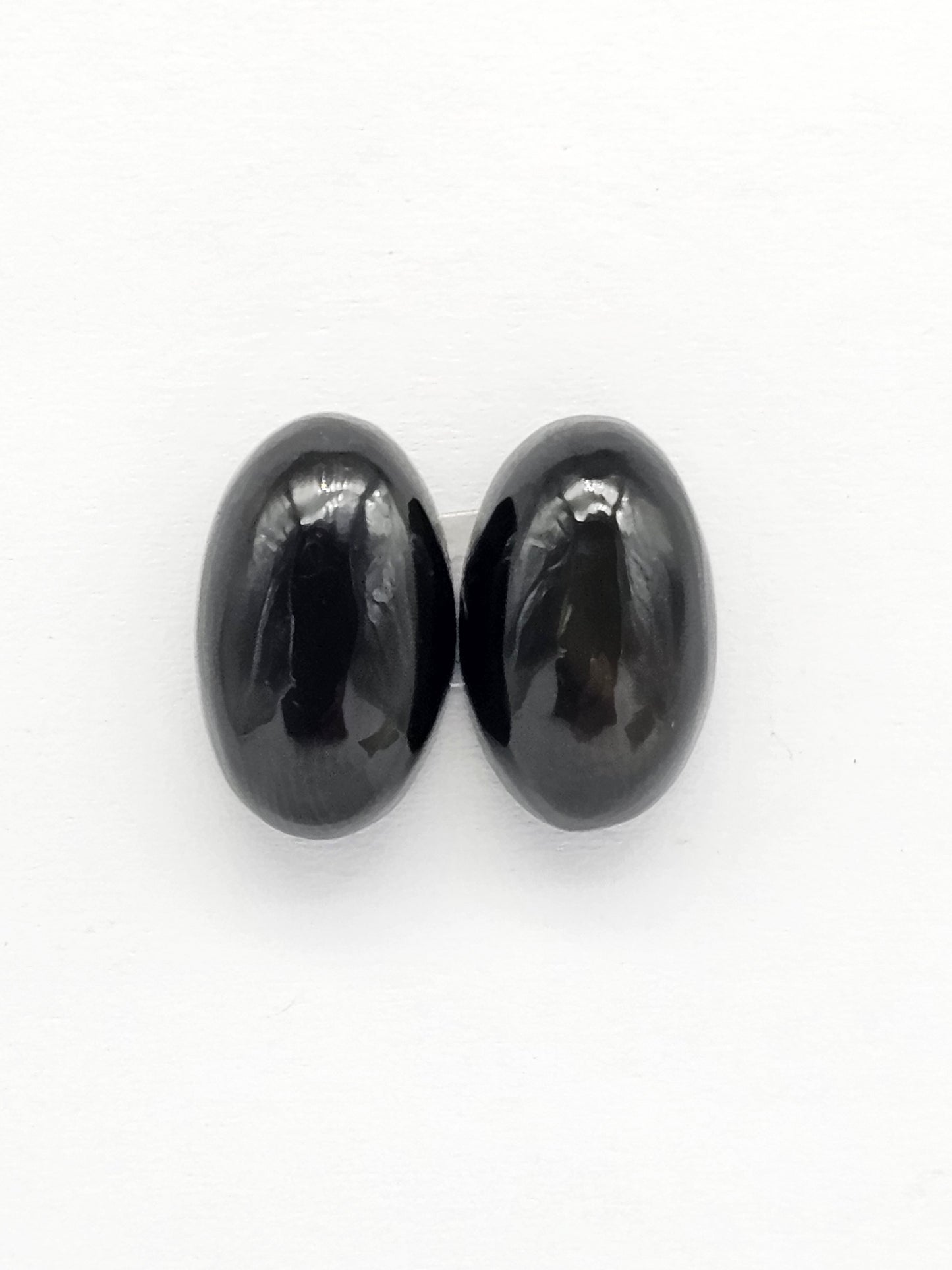 Velvet obsidian Cabochon Pair | Natural Mexican Obsidian for Silversmiths