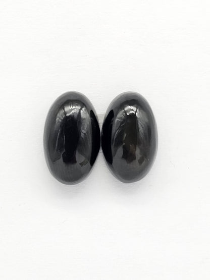 Velvet obsidian Cabochon Pair | Natural Mexican Obsidian for Silversmiths