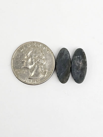 Velvet obsidian Cabochon Pair | Natural Mexican Obsidian for Silversmiths