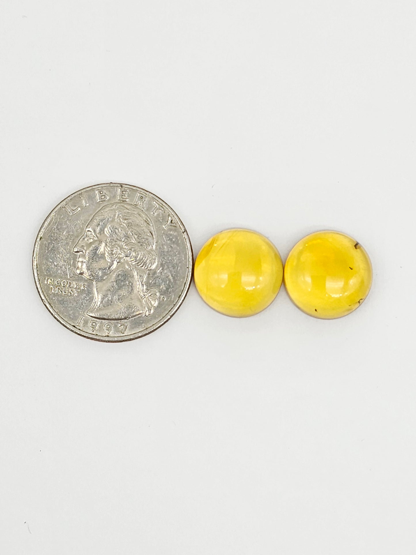 Amber cabochon pair | Artisan Cut Gemstone