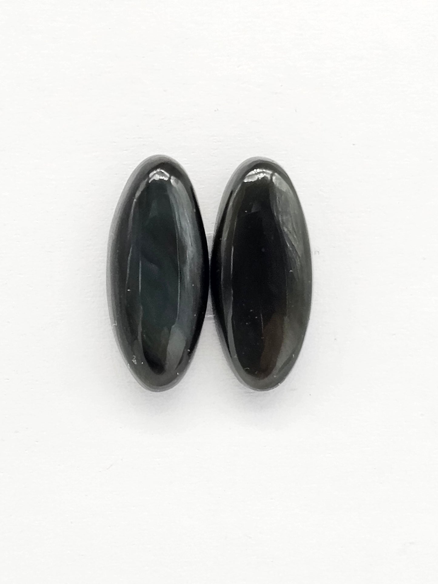 Velvet obsidian Cabochon Pair | Natural Mexican Obsidian for Silversmiths