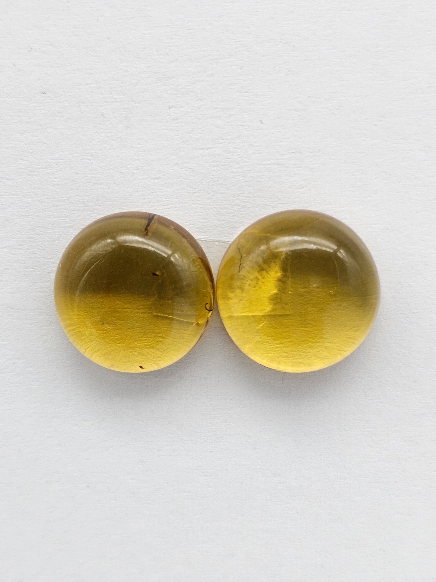 Amber cabochon pair | Artisan Cut Gemstone