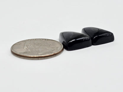 Velvet obsidian Cabochon Pair | Natural Mexican Obsidian for Silversmiths