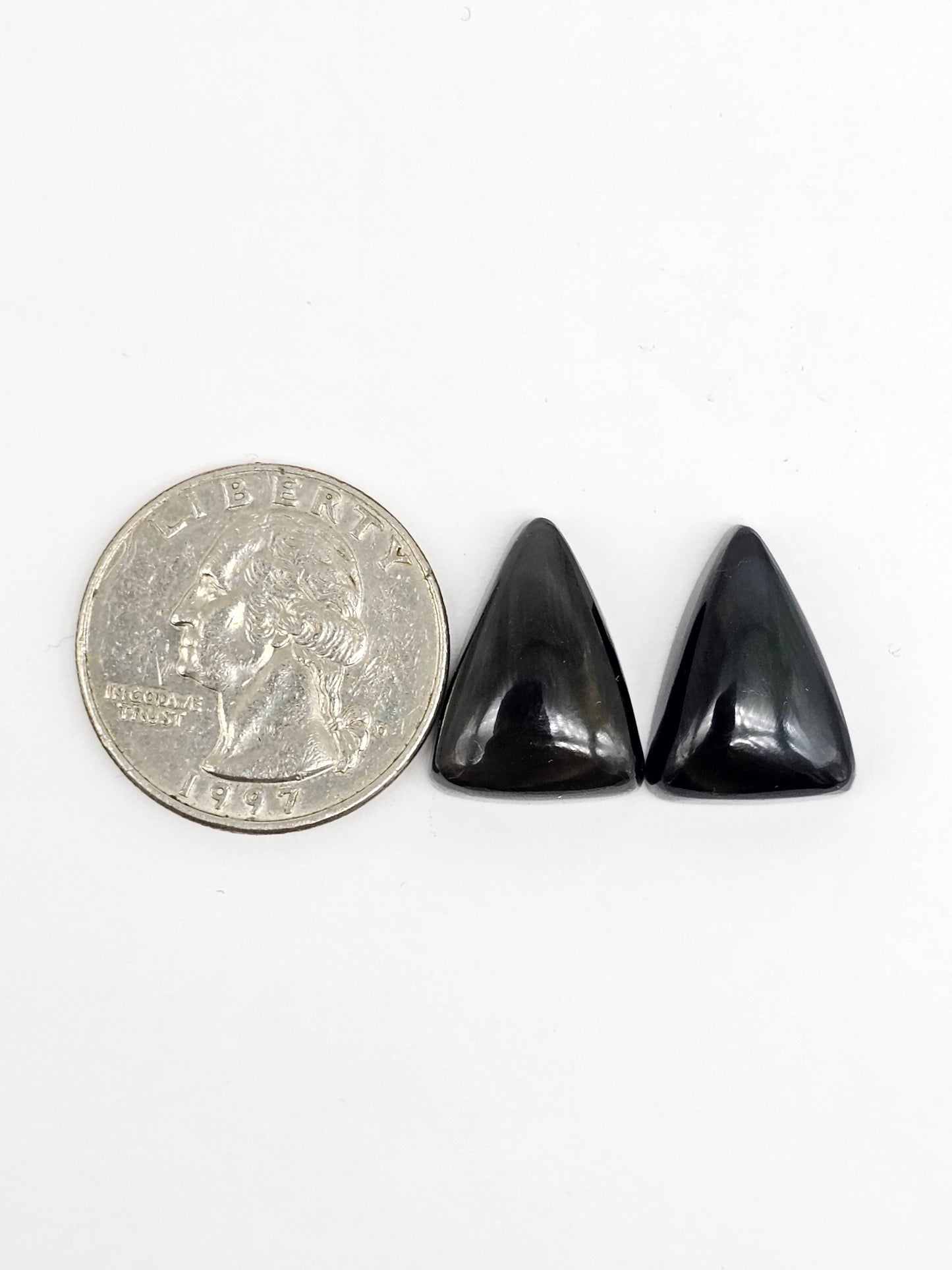 Velvet obsidian Cabochon Pair | Natural Mexican Obsidian for Silversmiths