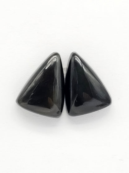Velvet obsidian Cabochon Pair | Natural Mexican Obsidian for Silversmiths