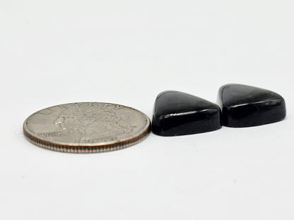 Velvet obsidian Cabochon Pair | Natural Mexican Obsidian for Silversmiths
