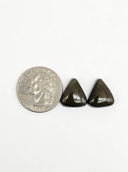 Velvet obsidian Cabochon Pair | Natural Mexican Obsidian for Silversmiths