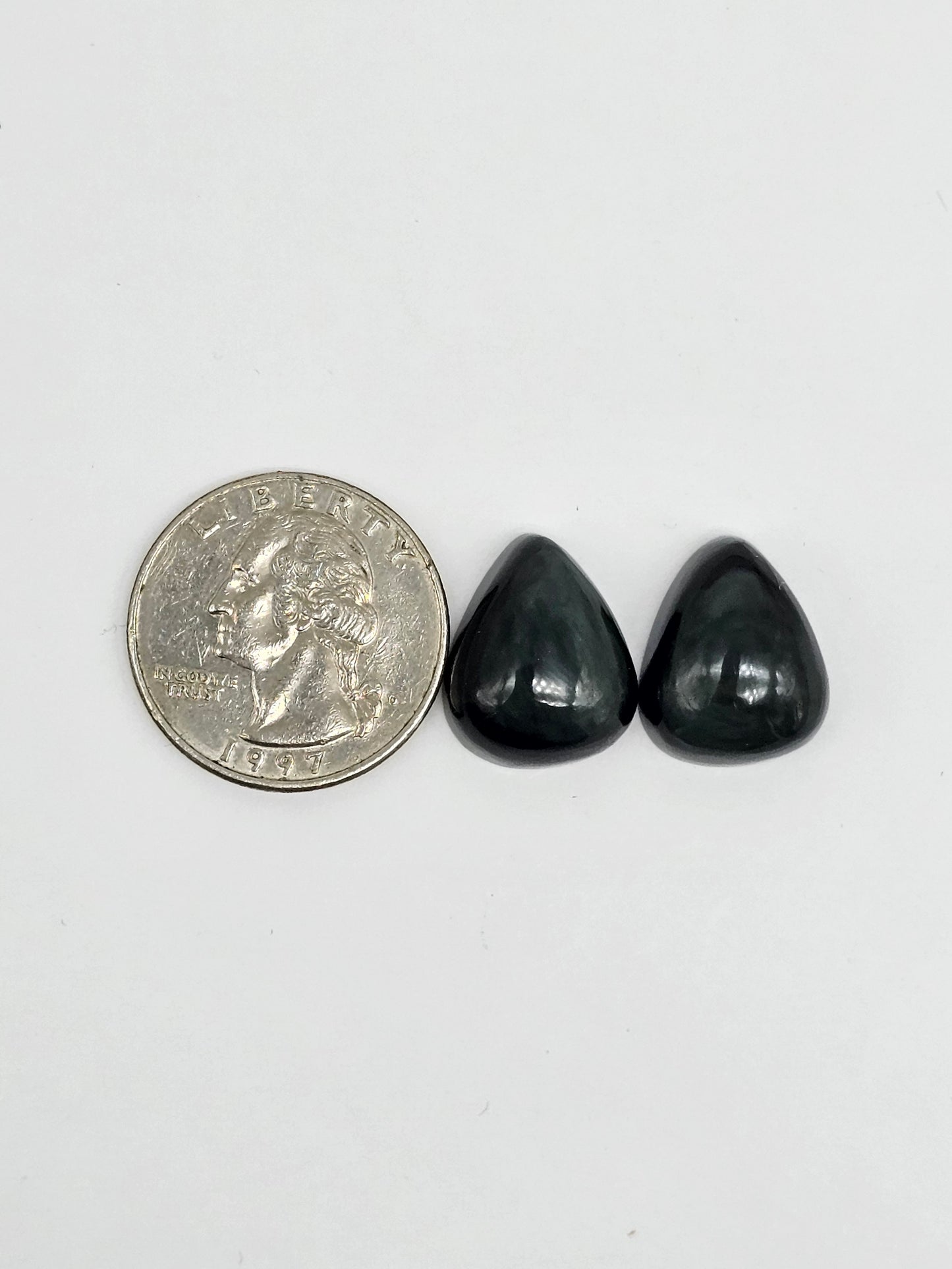 Velvet obsidian Cabochon Pair | Natural Mexican Obsidian for Silversmiths