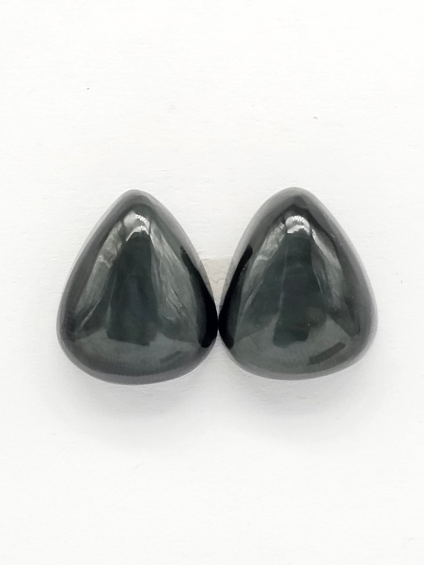 Velvet obsidian Cabochon Pair | Natural Mexican Obsidian for Silversmiths