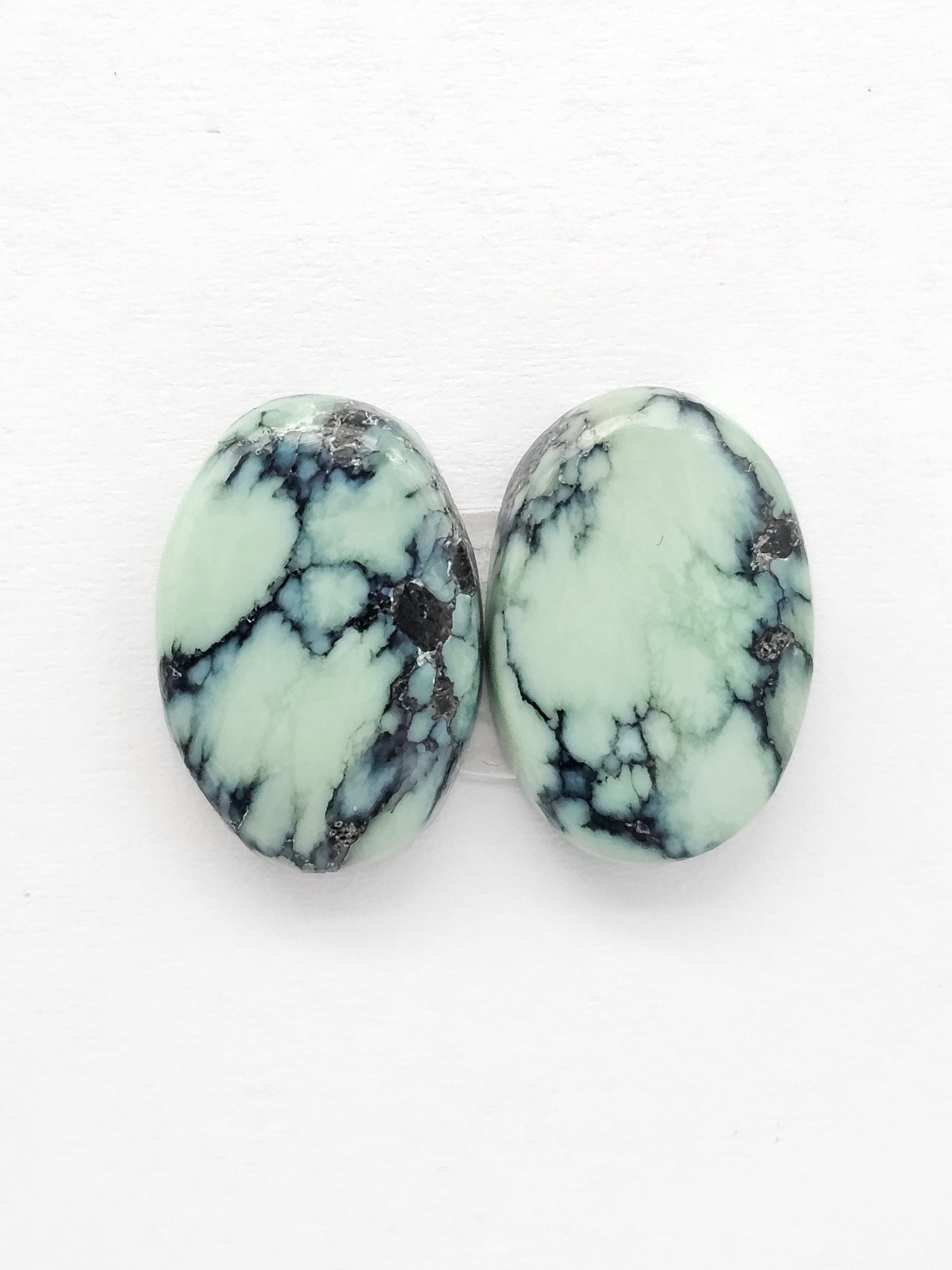 Mexican Variscite Pair Cabochons | Natural Green Gemstone Matched Pair