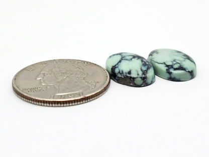 Mexican Variscite Pair Cabochons | Natural Green Gemstone Matched Pair