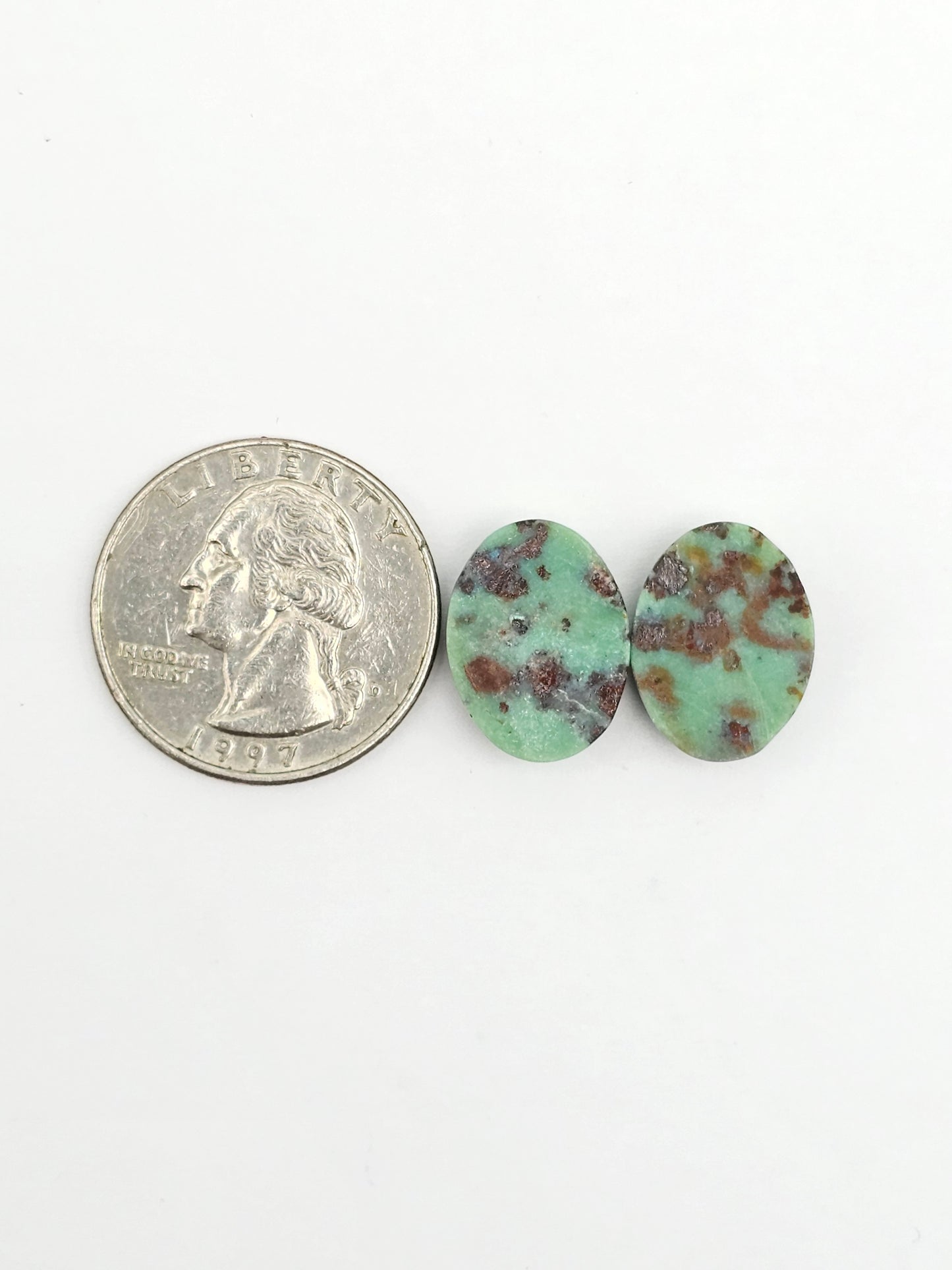 Mexican Variscite Pair Cabochons | Natural Green Gemstone Matched Pair
