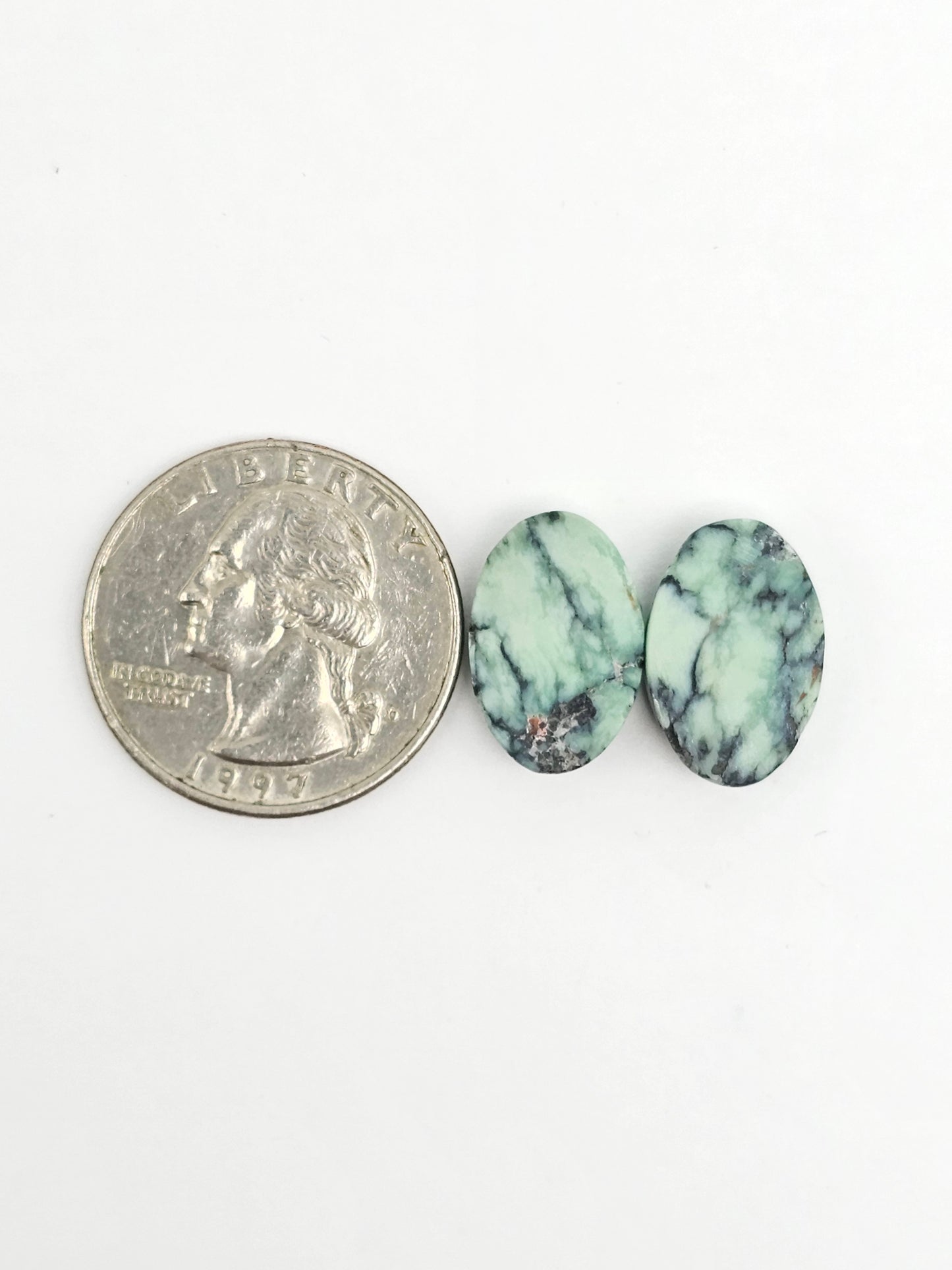 Mexican Variscite Pair Cabochons | Natural Green Gemstone Matched Pair