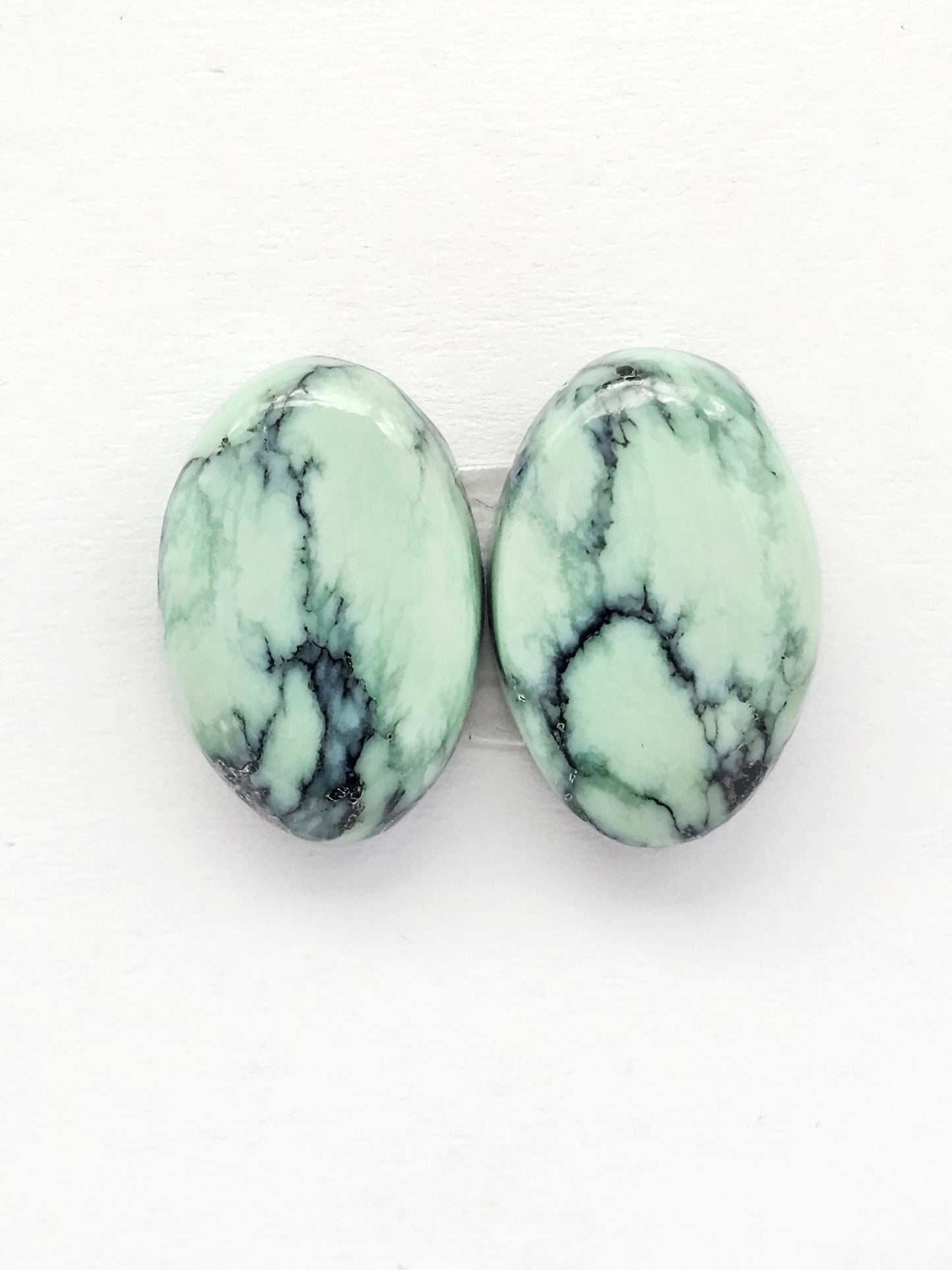 Mexican Variscite Pair Cabochons | Natural Green Gemstone Matched Pair