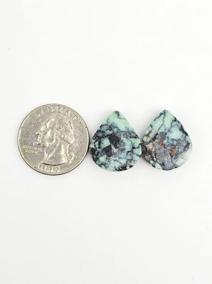 Mexican Variscite Pair Cabochons | Natural Green Gemstone Matched Pair