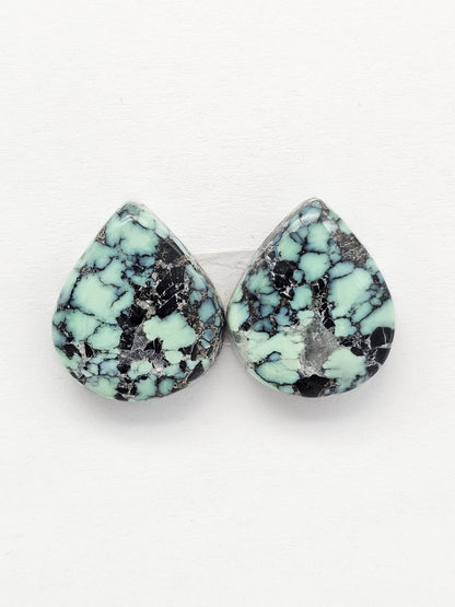 Mexican Variscite Pair Cabochons | Natural Green Gemstone Matched Pair