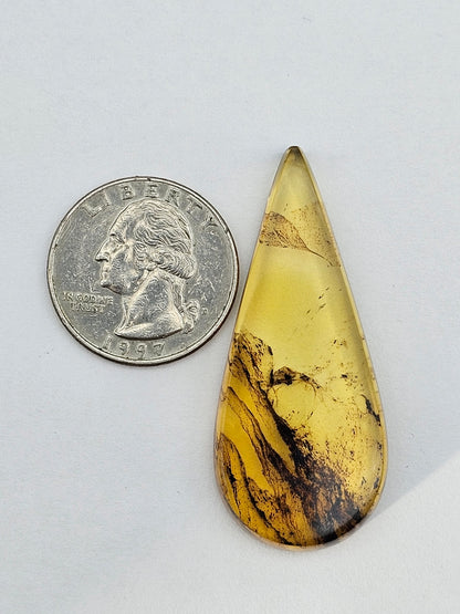 Amber authentic cabochon large