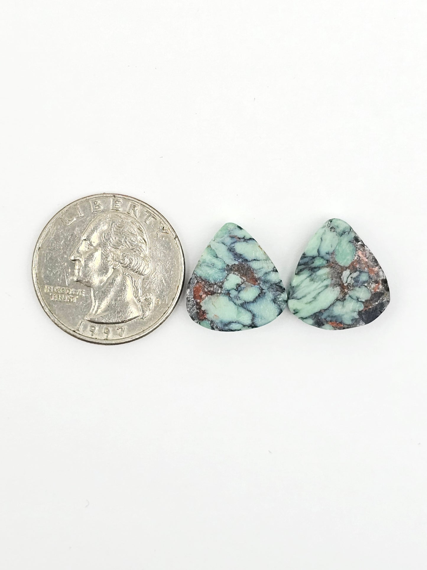 Mexican Variscite Pair Cabochons | Natural Green Gemstone Matched Pair