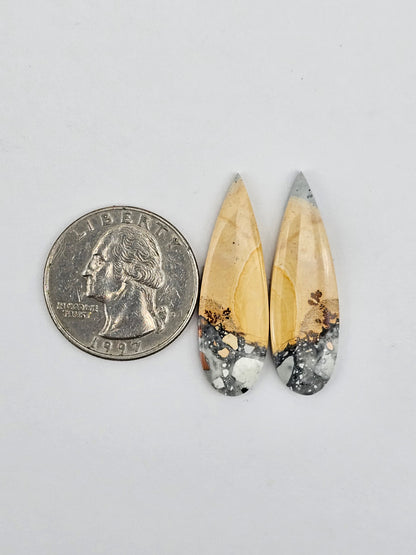 Maligano Jasper cabochon pair
