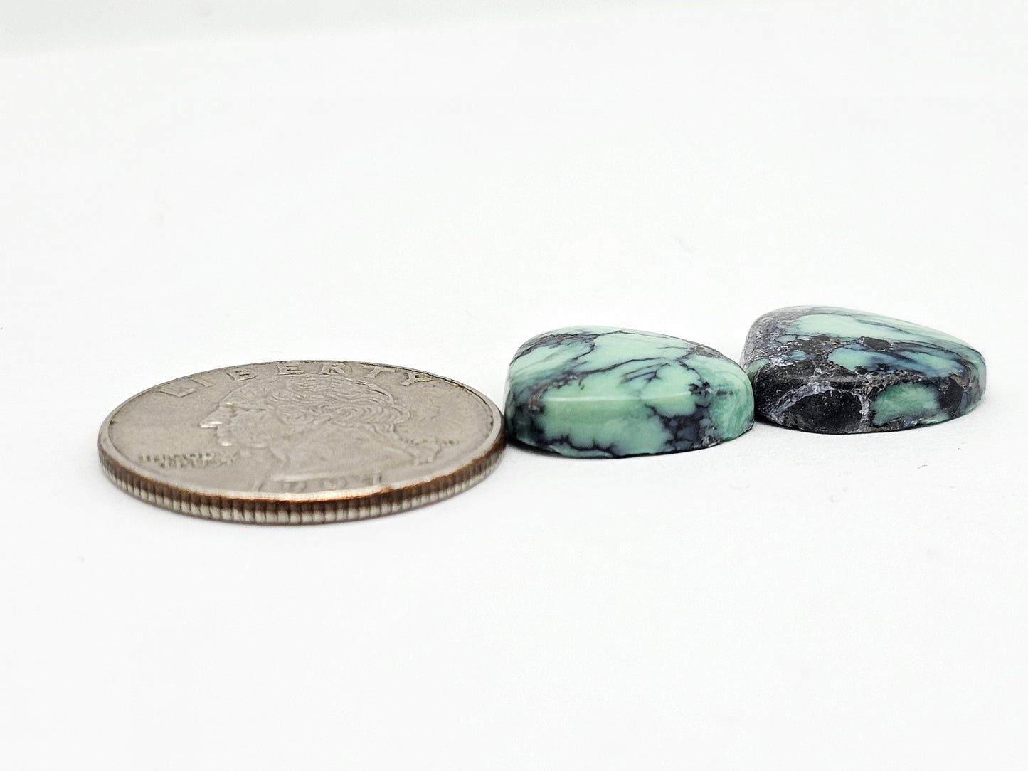 Mexican Variscite Pair Cabochons | Natural Green Gemstone Matched Pair