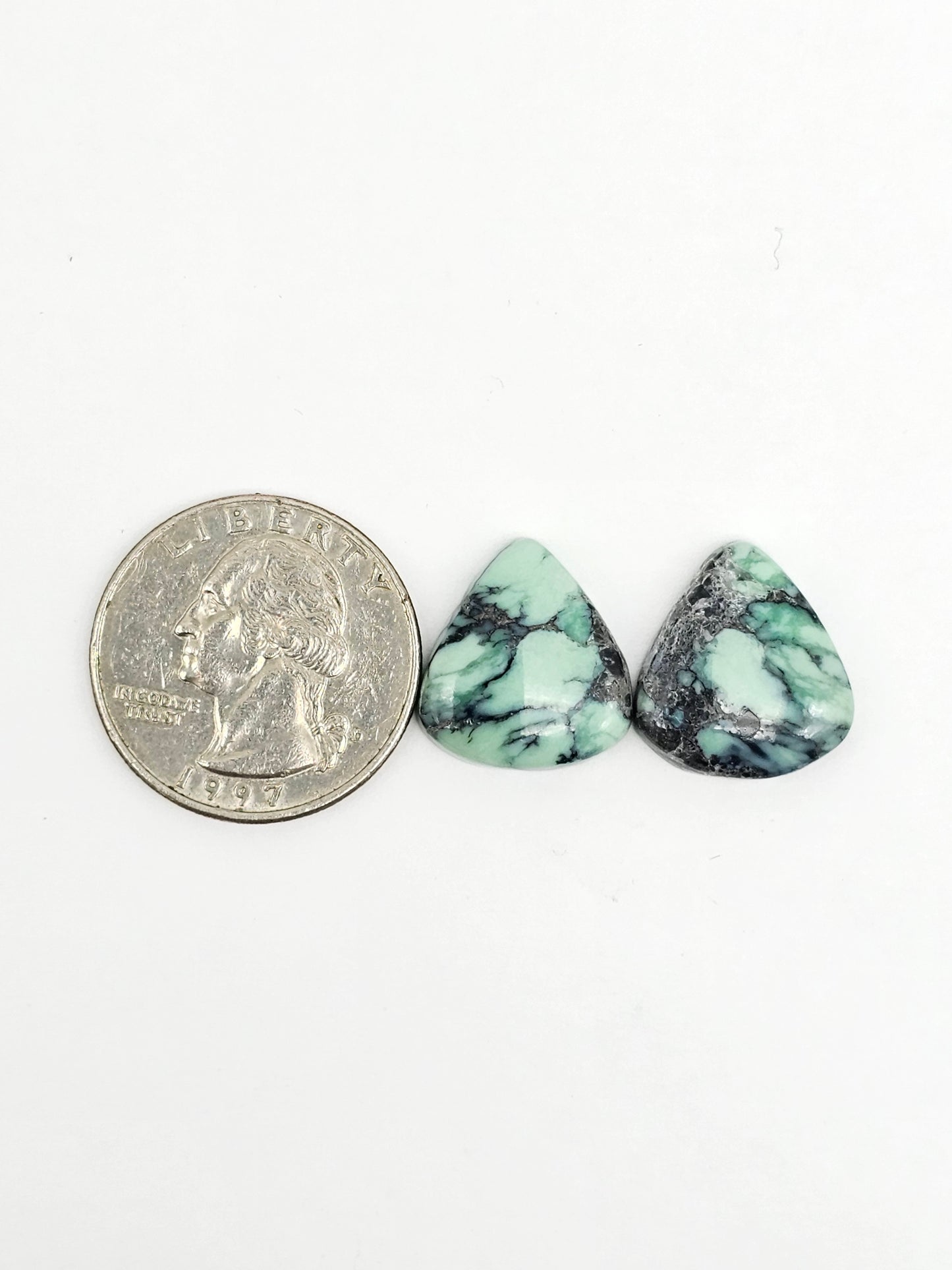 Mexican Variscite Pair Cabochons | Natural Green Gemstone Matched Pair