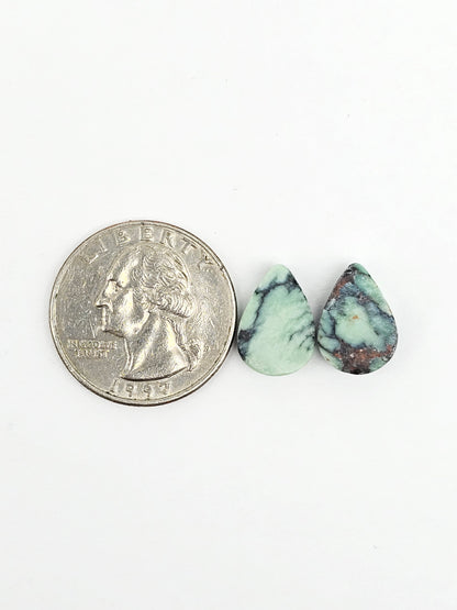 Mexican Variscite Pair Cabochons | Natural Green Gemstone Matched Pair