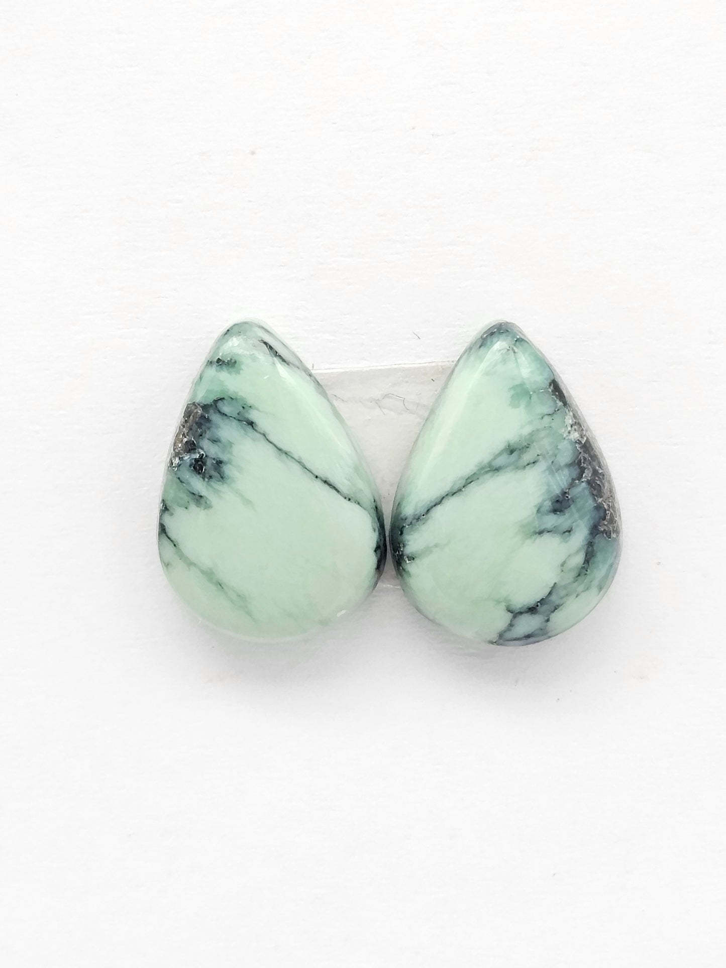 Mexican Variscite Pair Cabochons | Natural Green Gemstone Matched Pair