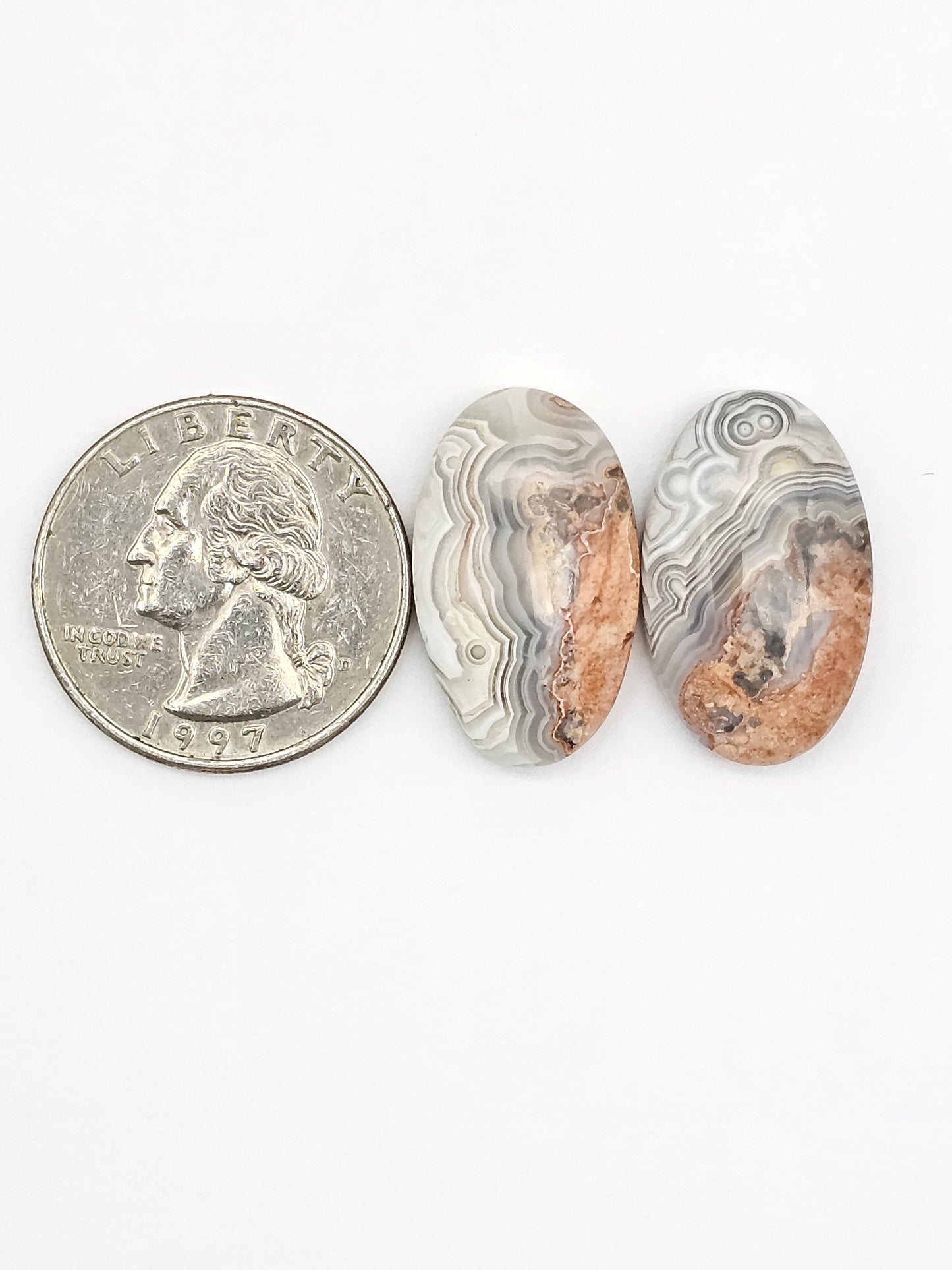 Mexican Crazy Lace Agate Pair Cabochons