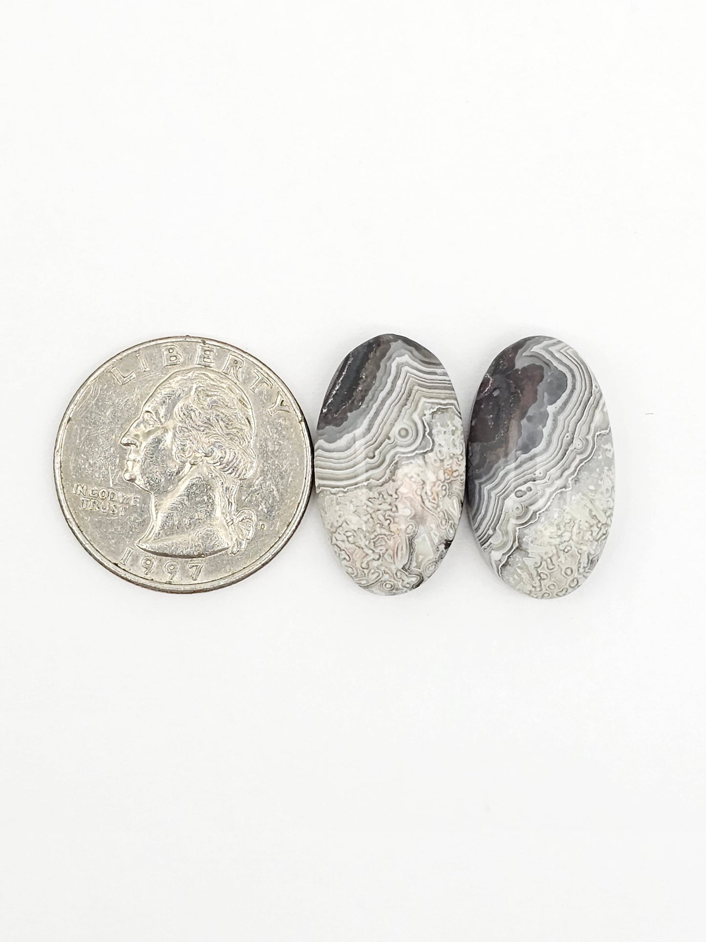 Mexican Crazy Lace Agate Pair Cabochons