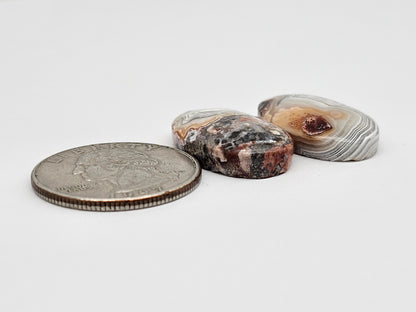 Mexican Crazy Lace Agate Pair Cabochons