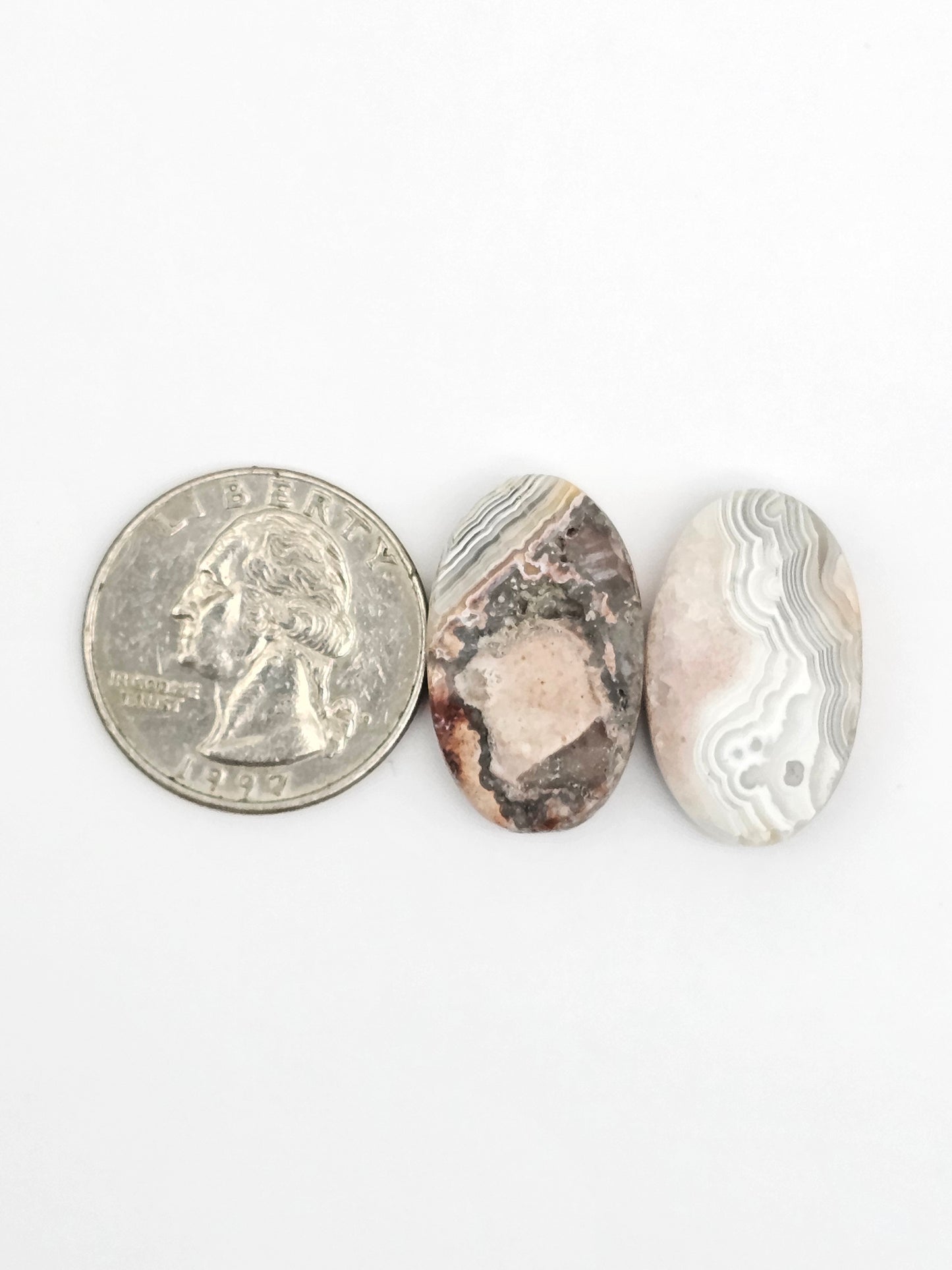 Mexican Crazy Lace Agate Pair Cabochons
