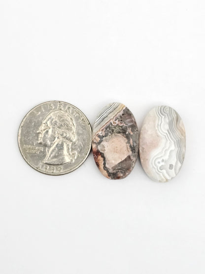 Mexican Crazy Lace Agate Pair Cabochons