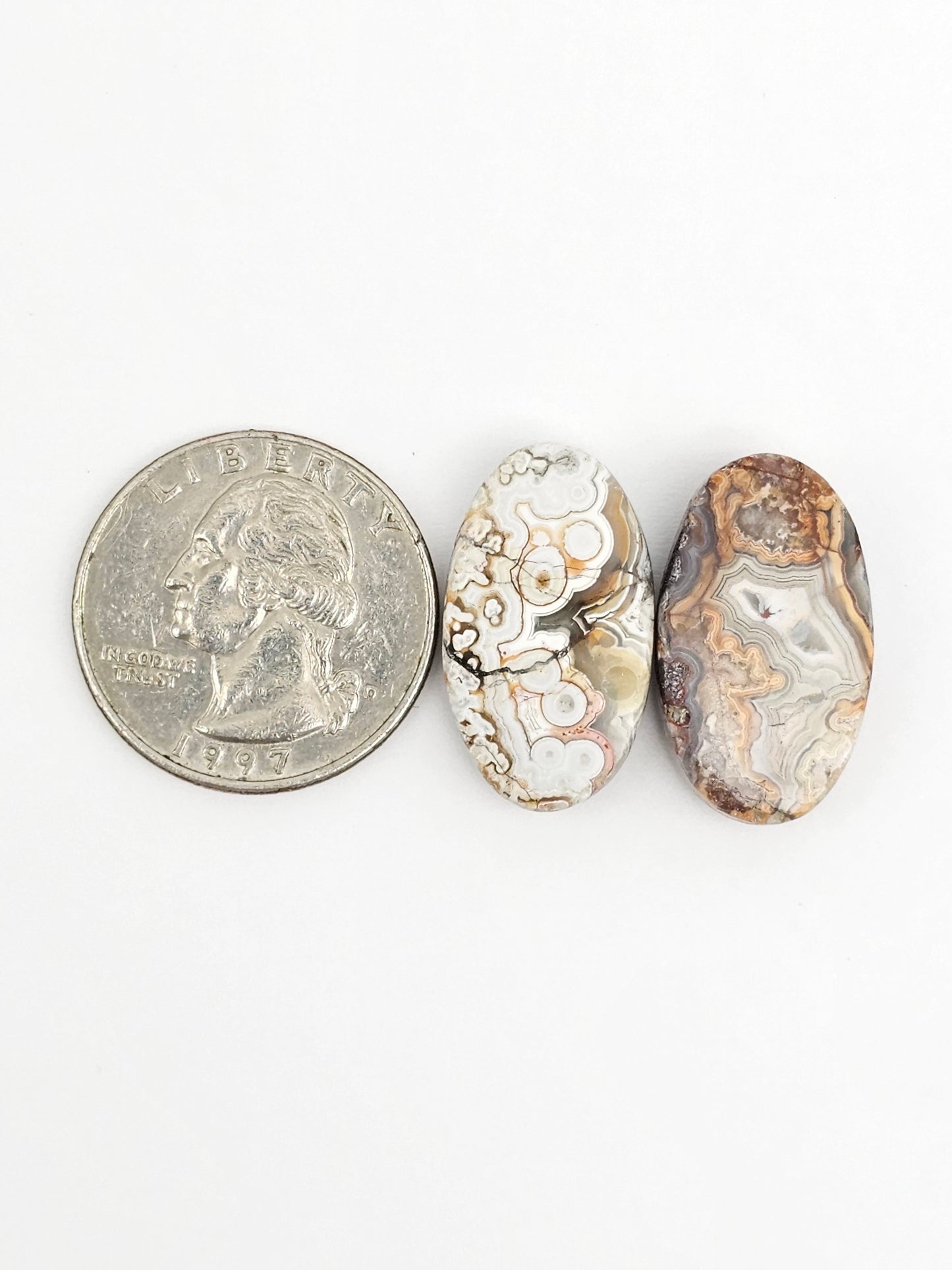 Mexican Crazy Lace Agate Pair Cabochons