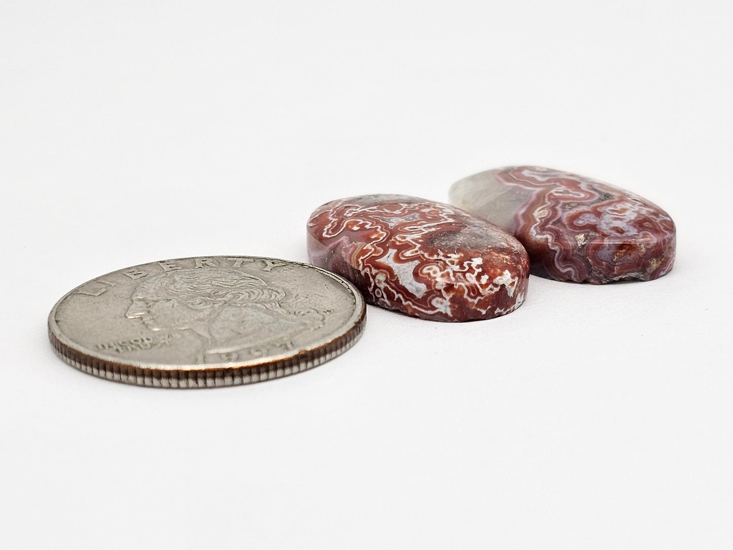 Mexican Crazy Lace Agate Pair Cabochons