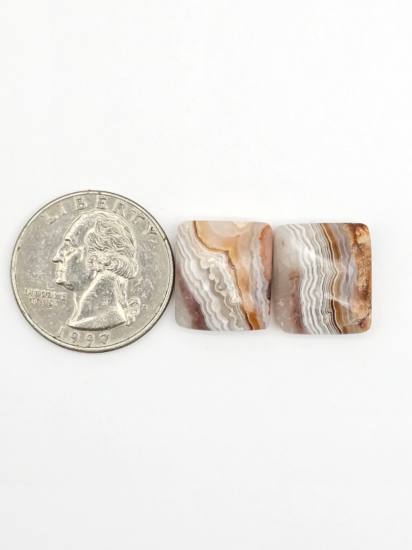 Mexican Crazy Lace Agate Pair Cabochons