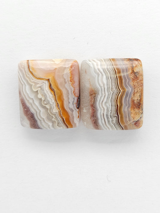 Mexican Crazy Lace Agate Pair Cabochons
