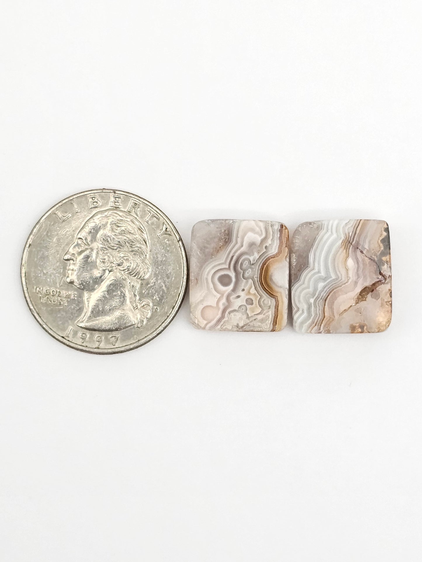 Mexican Crazy Lace Agate Pair Cabochons
