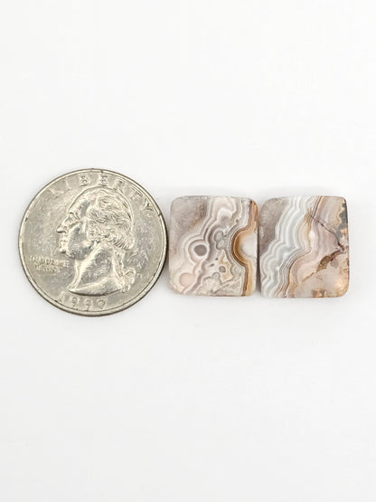 Mexican Crazy Lace Agate Pair Cabochons