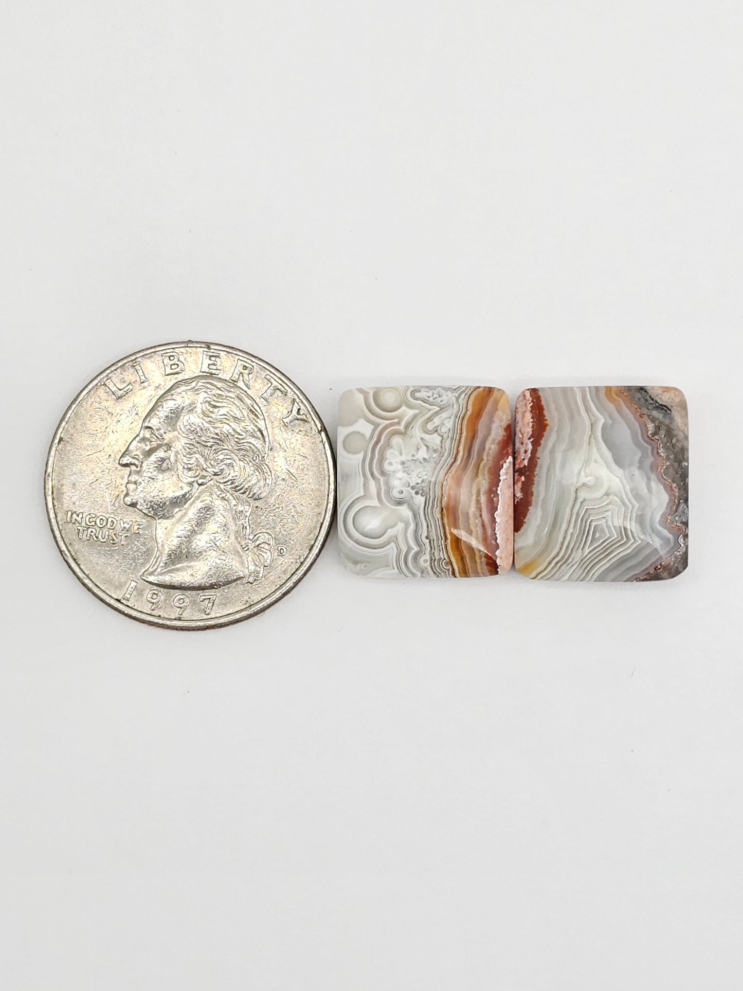Mexican Crazy Lace Agate Pair Cabochons