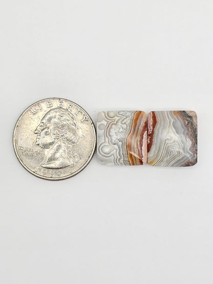 Mexican Crazy Lace Agate Pair Cabochons
