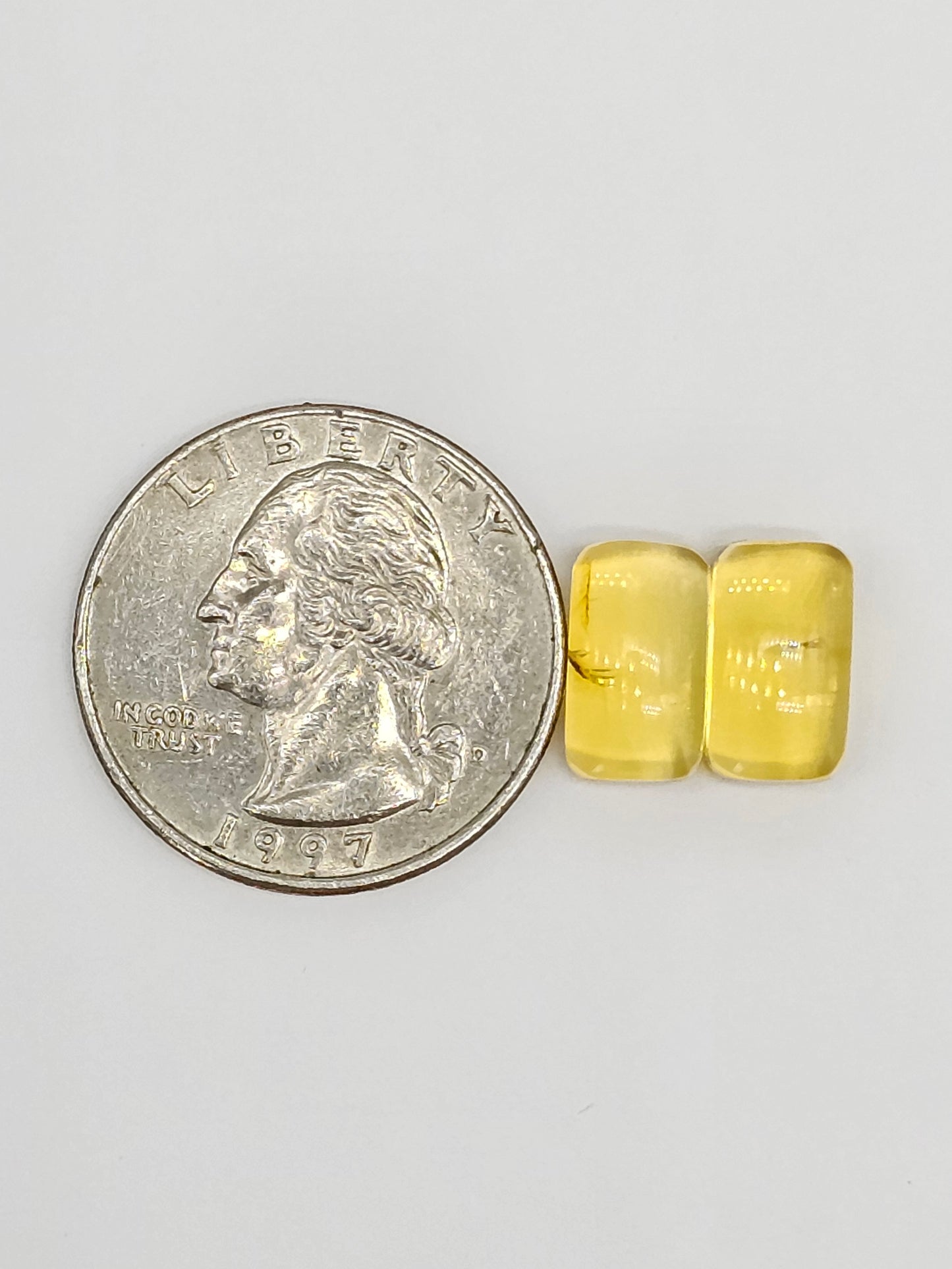 Amber cabochon pair | Artisan Cut Gemstone